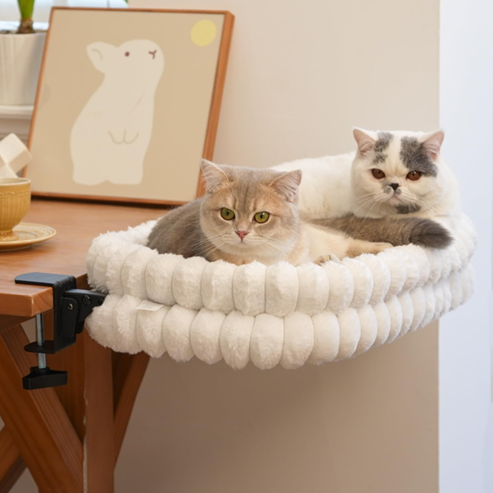CHEERPALS Cat Desk Bed with Reversible Cushion, 90°Foldable Cat Hammock for Desk Mounted, Suitab... | Amazon (US)