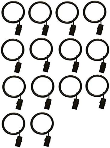 1.5-inch, Set of 14, Black - Metal Curtain Rings with Clips and Eyelets – TEJATAN (Also Known a... | Amazon (US)