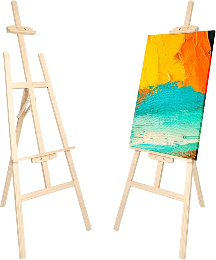 Nian Feng Easel Stand for Display，Wooden Easels for Painting Canvas，Adjustable＆Folding，fo... | Amazon (US)
