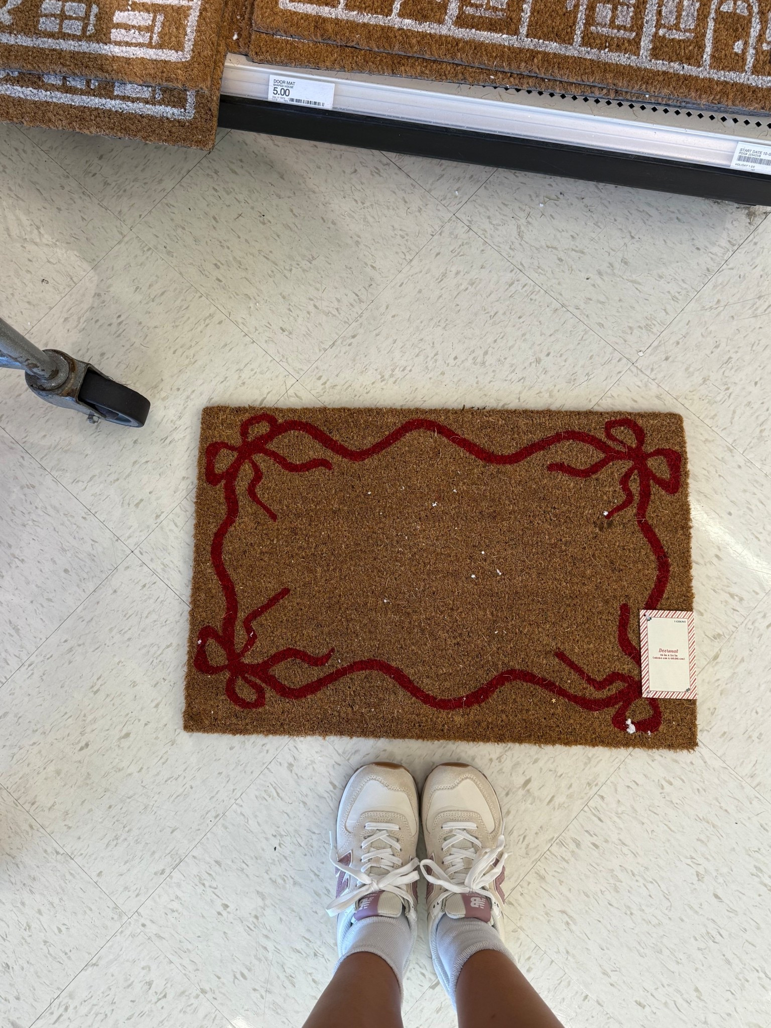 REGRETTING that this doormat didn’t come home with me! the christmas ribbon decor is sooo cute! and it’s only $5

#LTKSeasonal #LTKGiftGuide #LTKHoliday