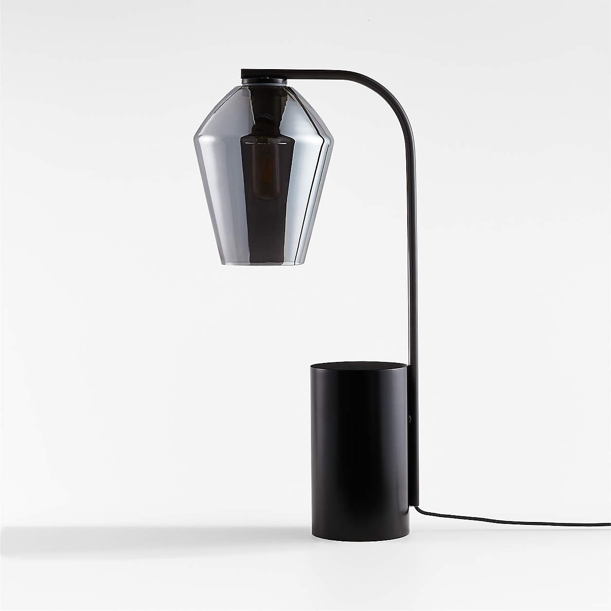 Arren Black Table Lamp with Clear Round Shade + Reviews | Crate & Barrel | Crate & Barrel