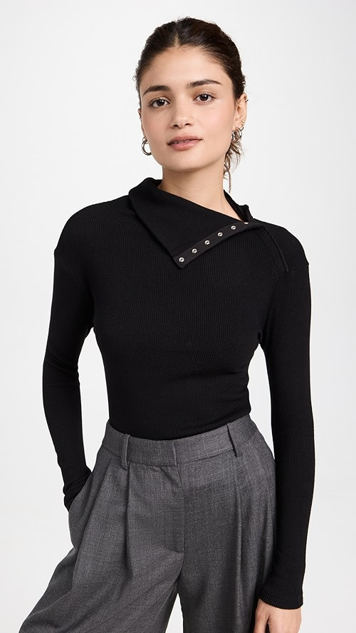 Knit Split Collar Sweater | Shopbop