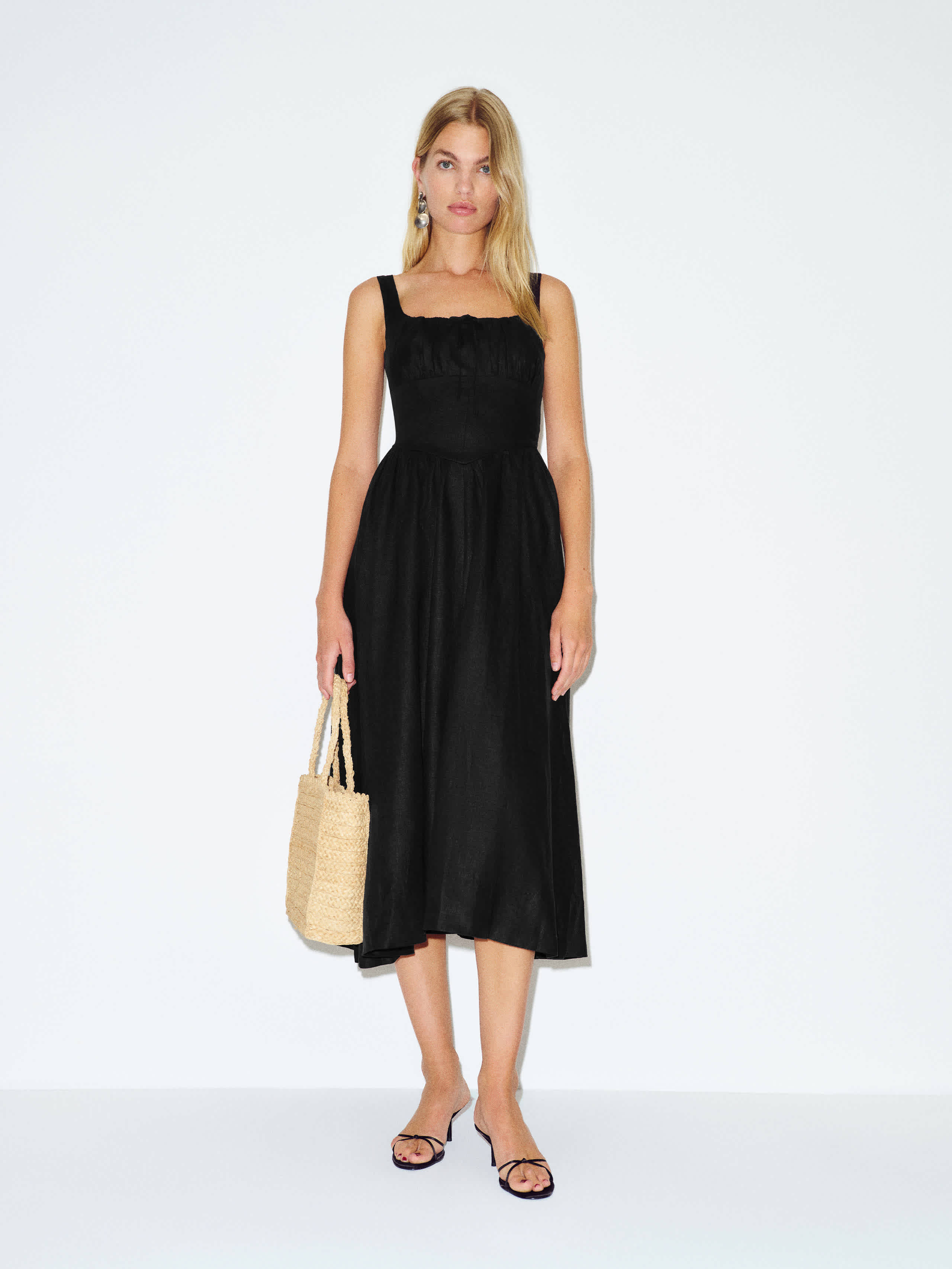 Reformation Balia Linen Dress Black 4 | Reformation (Global)