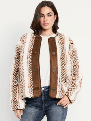 Button-Front Sherpa Jacket | Old Navy (US)