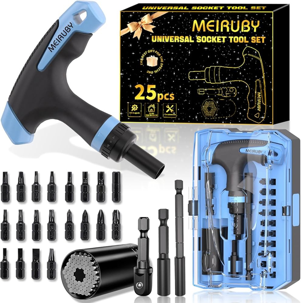 Stocking Stuffers for Adults Men T-Handle Ratchet Driver, Super Universal Socket Tools Set Gifts ... | Amazon (US)
