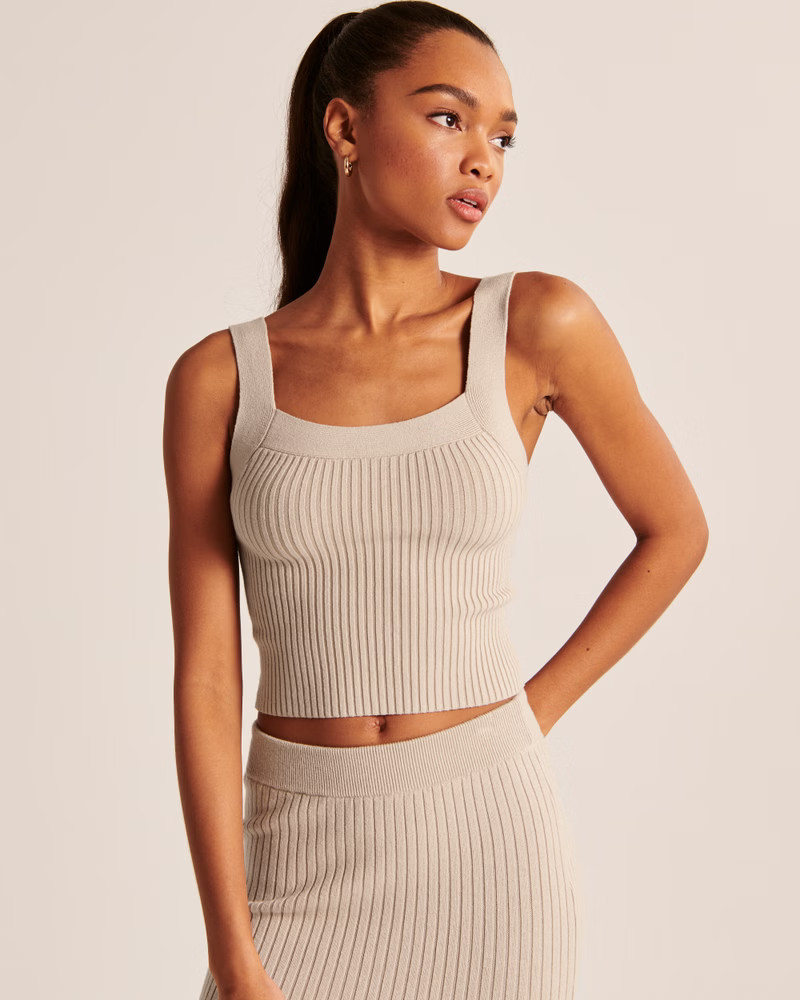 Women's Ribbed Squareneck Sweater Tank | Women's Clearance | Abercrombie.com | Abercrombie & Fitch (US)