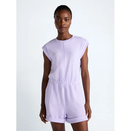 Scoop Women's and Women's Plus Scubaknit Crewneck Romper, Sizes XS-4X | Walmart (US)