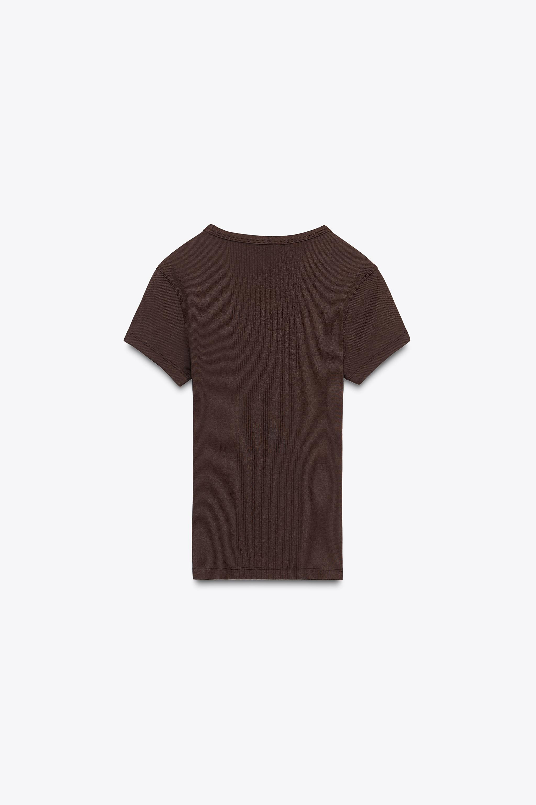 RIBBED SHORT SLEEVE T-SHIRT | Zara US
