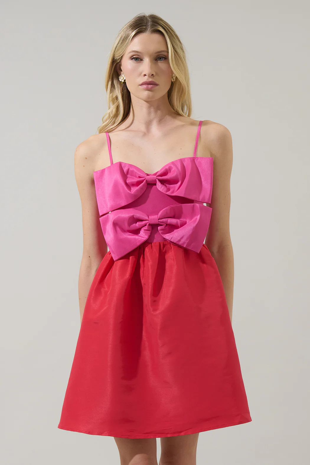 Tizza Bow Color Block Mini Dress | Sugarlips