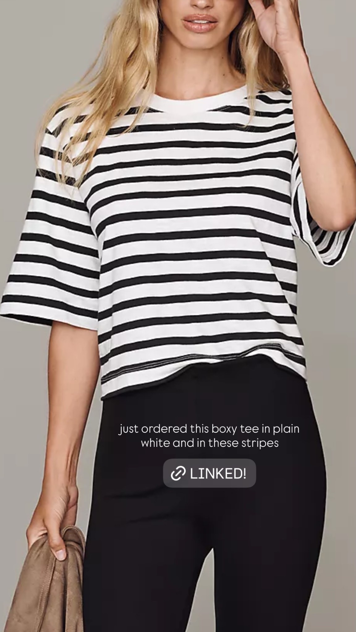 just ordered this boxy tee in plain white and in these stripes