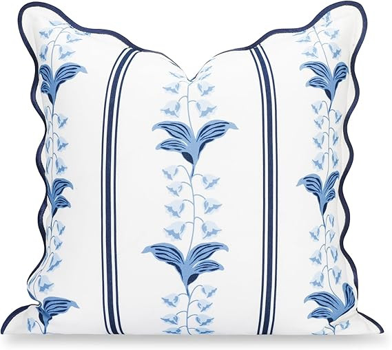 Hofdeco Premium Coastal Hampton Patio Indoor Outdoor Throw Pillow Cover Only, 20"x20" Water Repel... | Amazon (US)
