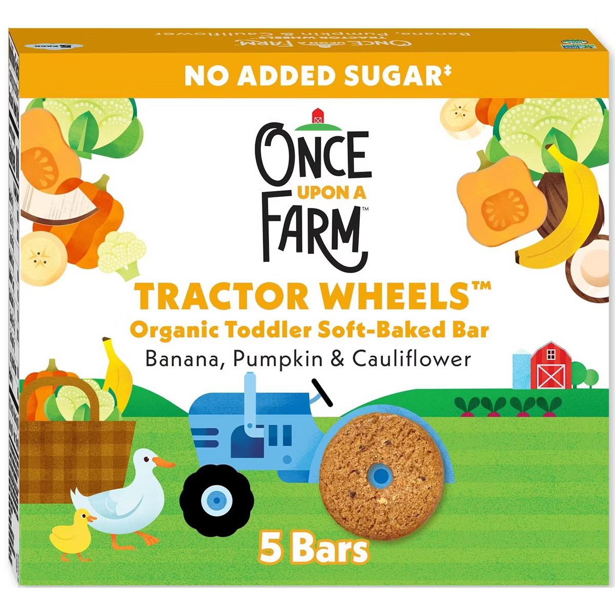 Once Upon a Farm Tractor Wheels Banana Pumpkin & Cauliflower Baby Snacks - 3.35oz | Target