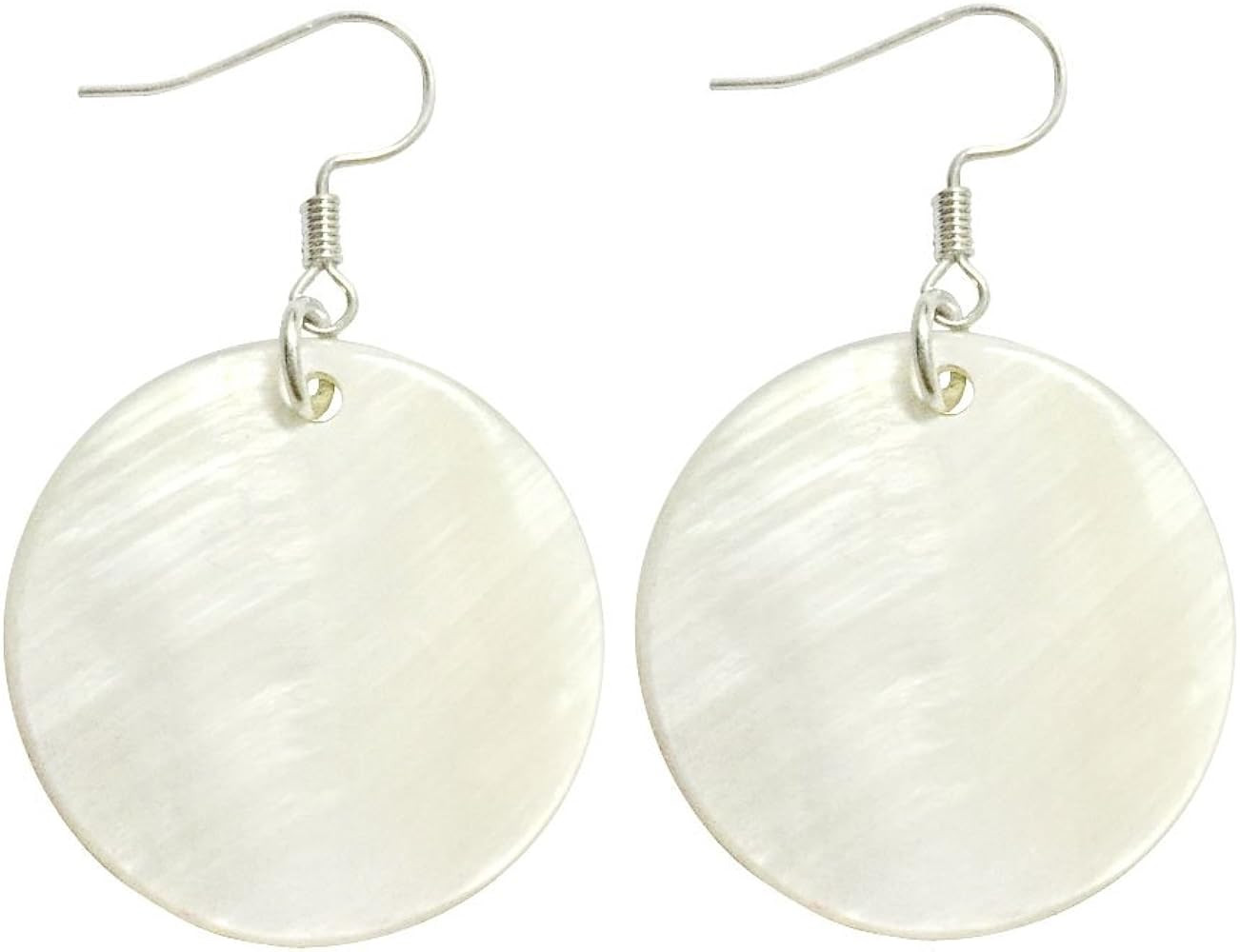 Natural White Sea Shell Silver Drop Dangle Earrings Women Girl Gift Beach Jewelry | Amazon (US)