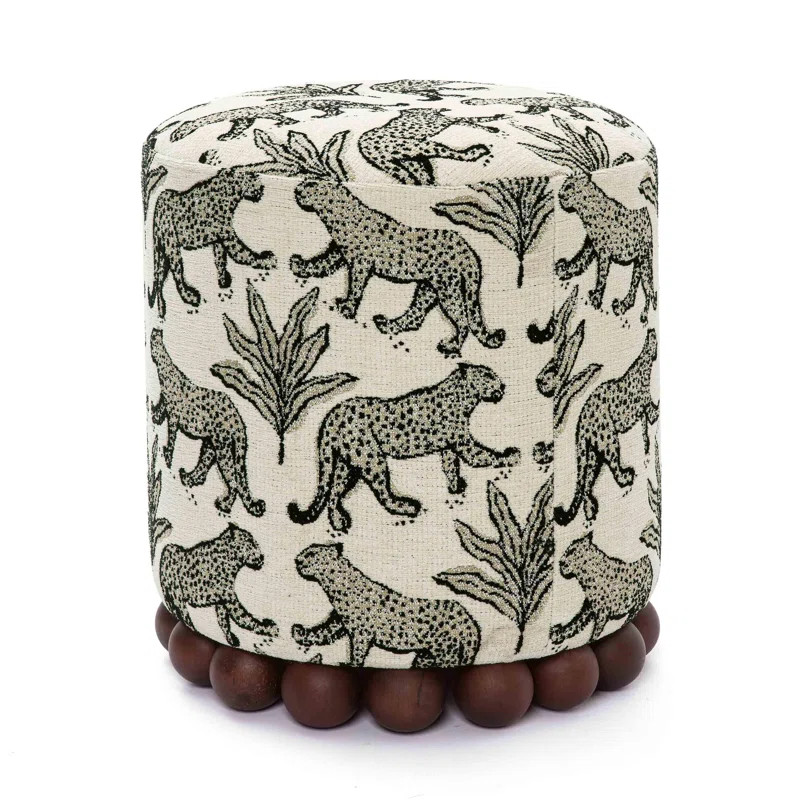 Bergenfield Leopard Jacquard Ottoman | Wayfair North America