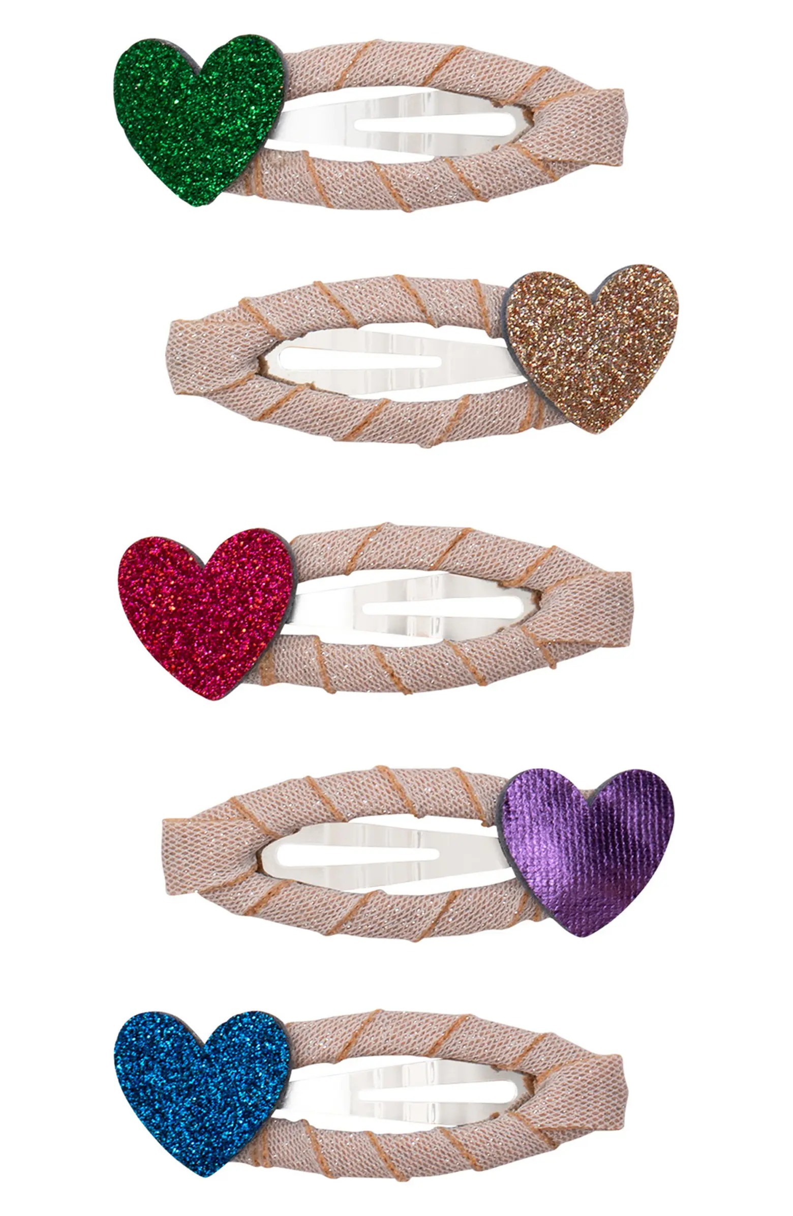 Kids' 5-Pack Jazzy Mini Heart Hair Clips | Nordstrom