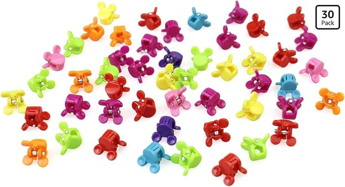 30 pack Mouse Ears Clips for Hair Mickey Mouse Hairpin Mouse Ear Hair Swirls for Kids Mixed Color | Amazon (US)