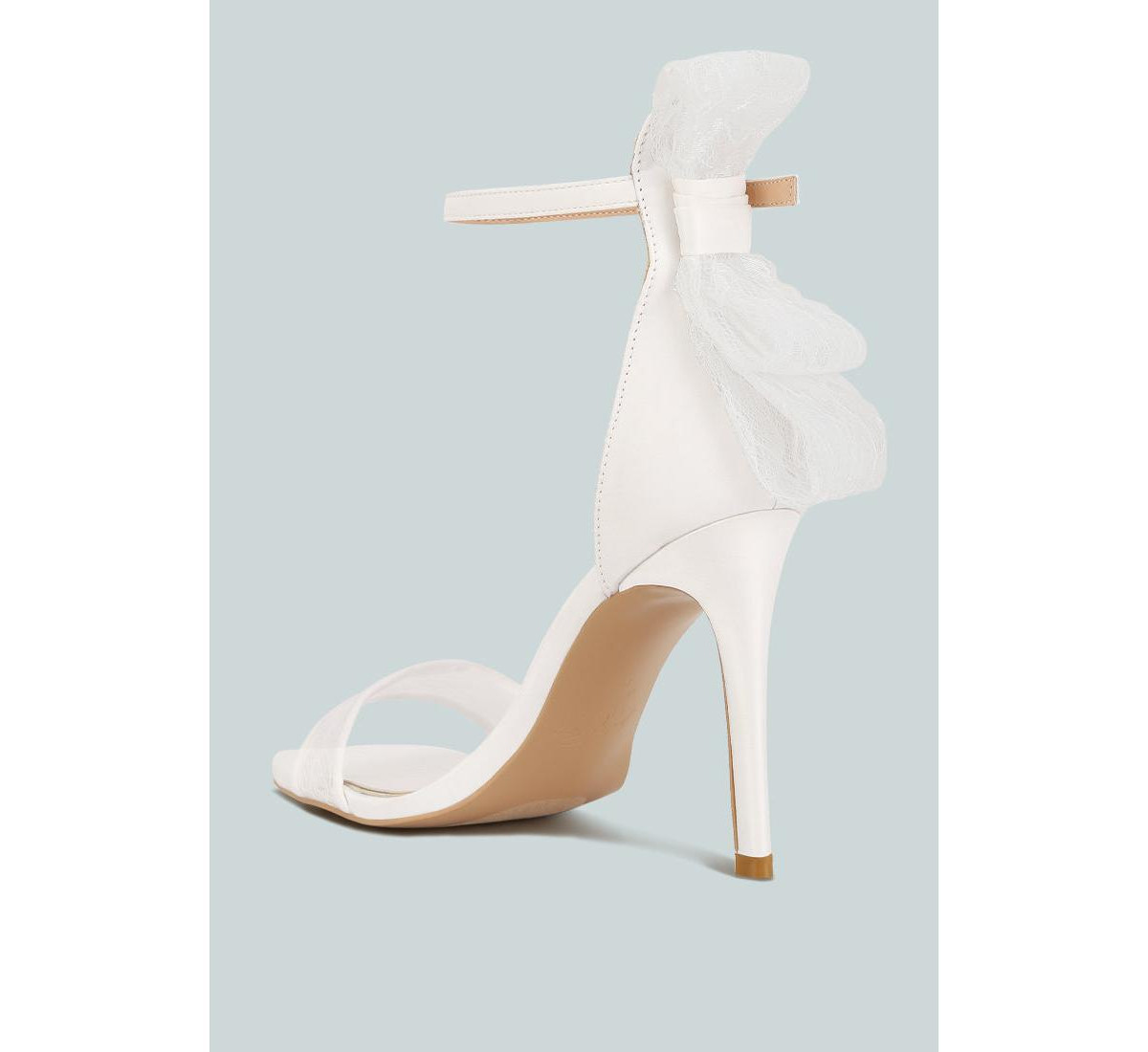 Delancy Bow Detail Lace Stiletto Sandals Women - White | Macy's