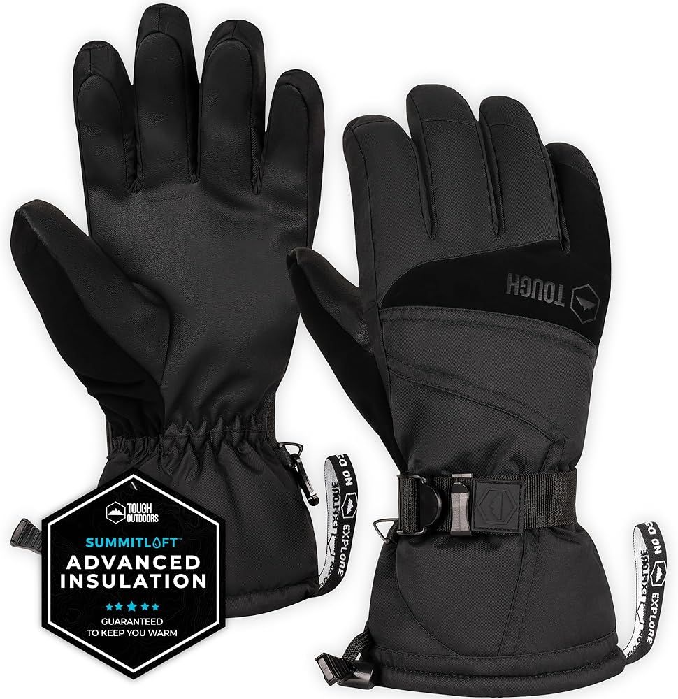 Tough Outdoors Ski Gloves - Waterproof Snow Gloves for Women and Men - Winter Snowboard Gloves - ... | Amazon (US)
