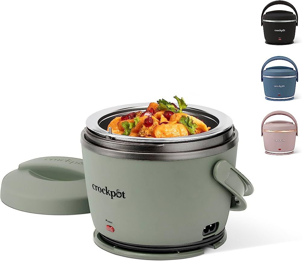 Crockpot Electric Lunch Box, Portable Food Warmer for On-the-Go, 20-Ounce, Moonshine Green | Amazon (US)