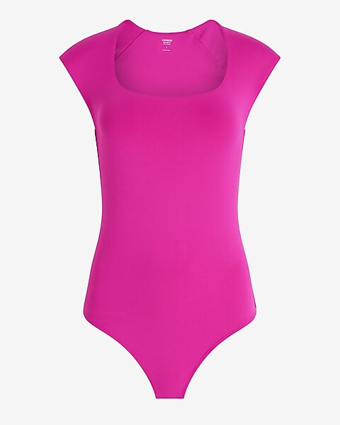 Body Contour High Compression Scoop Neck Cap Sleeve Bodysuit | Express
