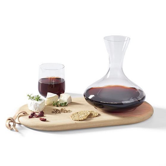Oak Cheese Board & Wine Decanter Set | Mark and Graham