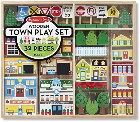 Melissa & Doug Wooden Town Play Set | Amazon (US)