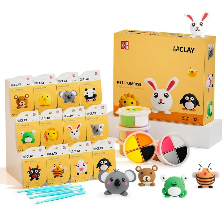 LUXERAD Air Dry Clay Kits - Ultra Light, Safe & Non-Toxic, with Tools & Tutorials | Walmart (US)