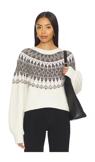 Alora Long Sleeve Fair Aisle Top in Sea Salt Combo | Revolve Clothing (Global)