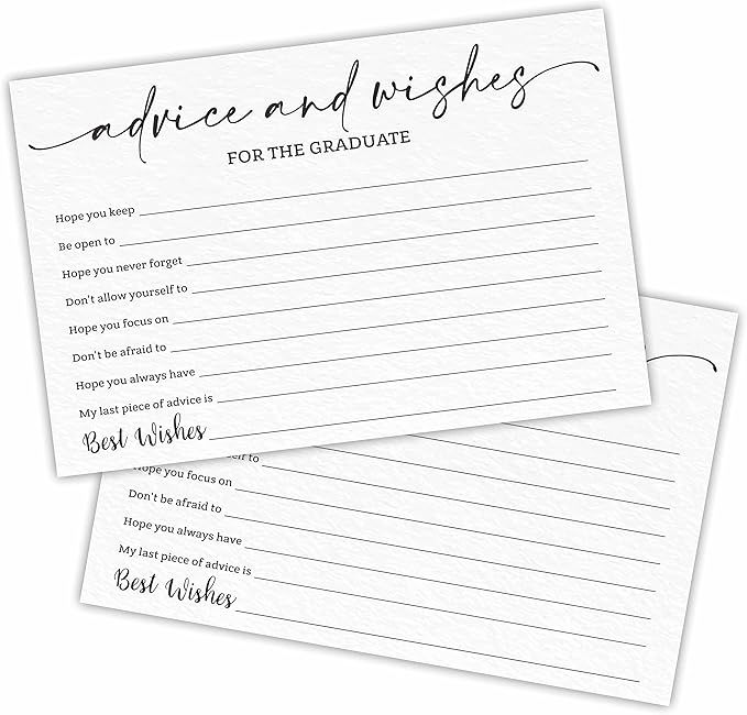 Advice And Wishes Cards For 2023 Graduation, Modern Fill In Style Heavyweight Advice & Wishes Car... | Amazon (US)