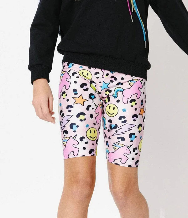 Happy Emoji Unicorn Biker Shorts | Lola + The Boys