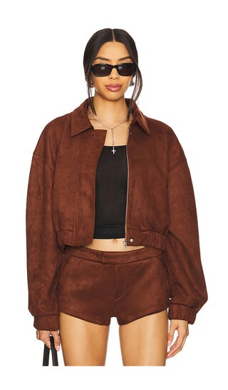 Amanda Faux Suede Jacket in Brown | Revolve Clothing (Global)