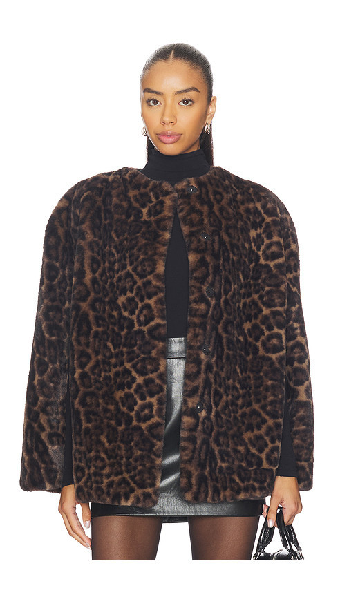 Apparis Sloane Leopard Cape in Dark Leopard. Size L | Revolve Clothing (Global)