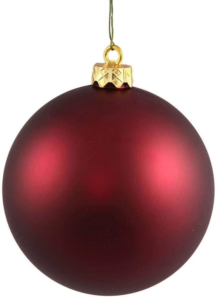 Vickerman 351017 - 6" Wine Matte Ball Christmas Tree Ornament (4 pack) (N591519DMV) | Amazon (US)
