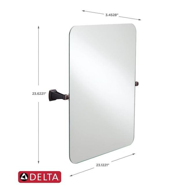 Delta Flynn 3.4528-in W x 23.6221-in H Oil Rubbed Bronze Rectangular Frameless Bathroom Mirror Lo... | Lowe's