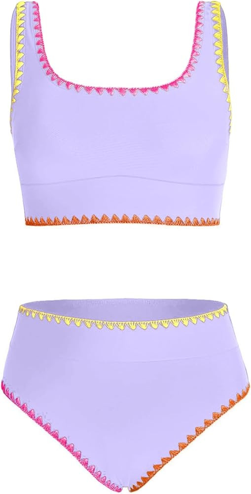 Teen Girls Swimsuits Two Piece Bikini Sets with Chest Pad Size 6-15 Years | Amazon (US)