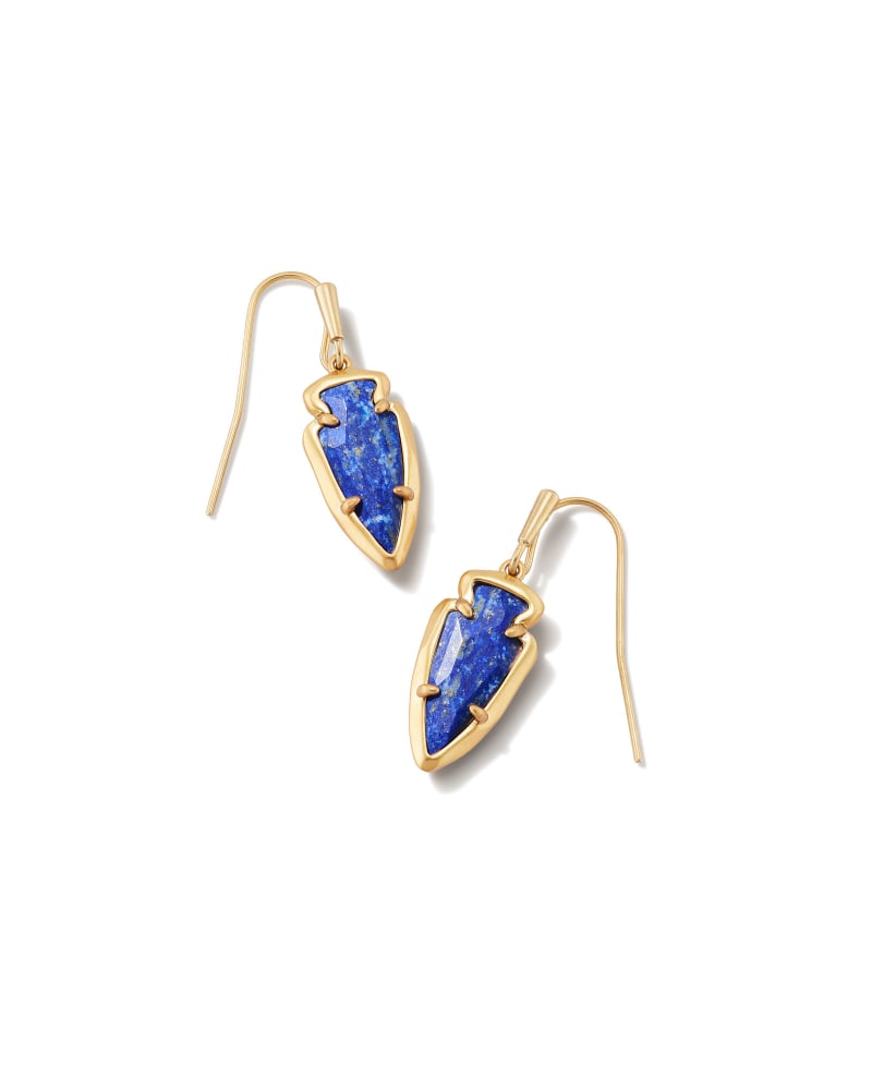Skylar Vintage Gold Small Drop Earrings in Blue Lapis | Kendra Scott