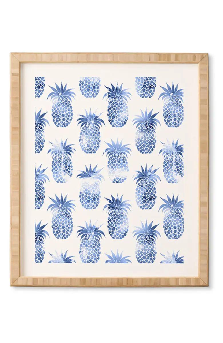 Pineapples Blue Framed Wall Art | Nordstrom