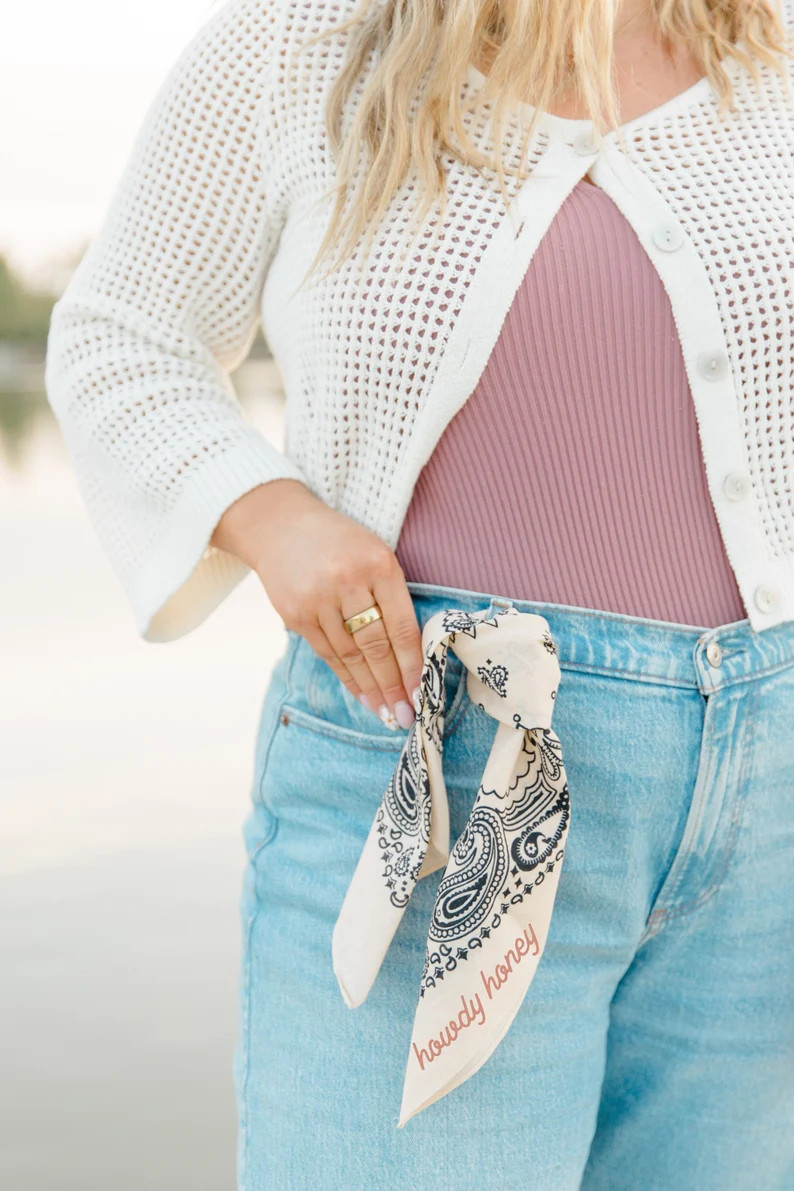 Custom Bandana - Custom Handkerchief - Bachelorette Gift - Western Bach - Hand Made Bandana - Bas... | Etsy (US)