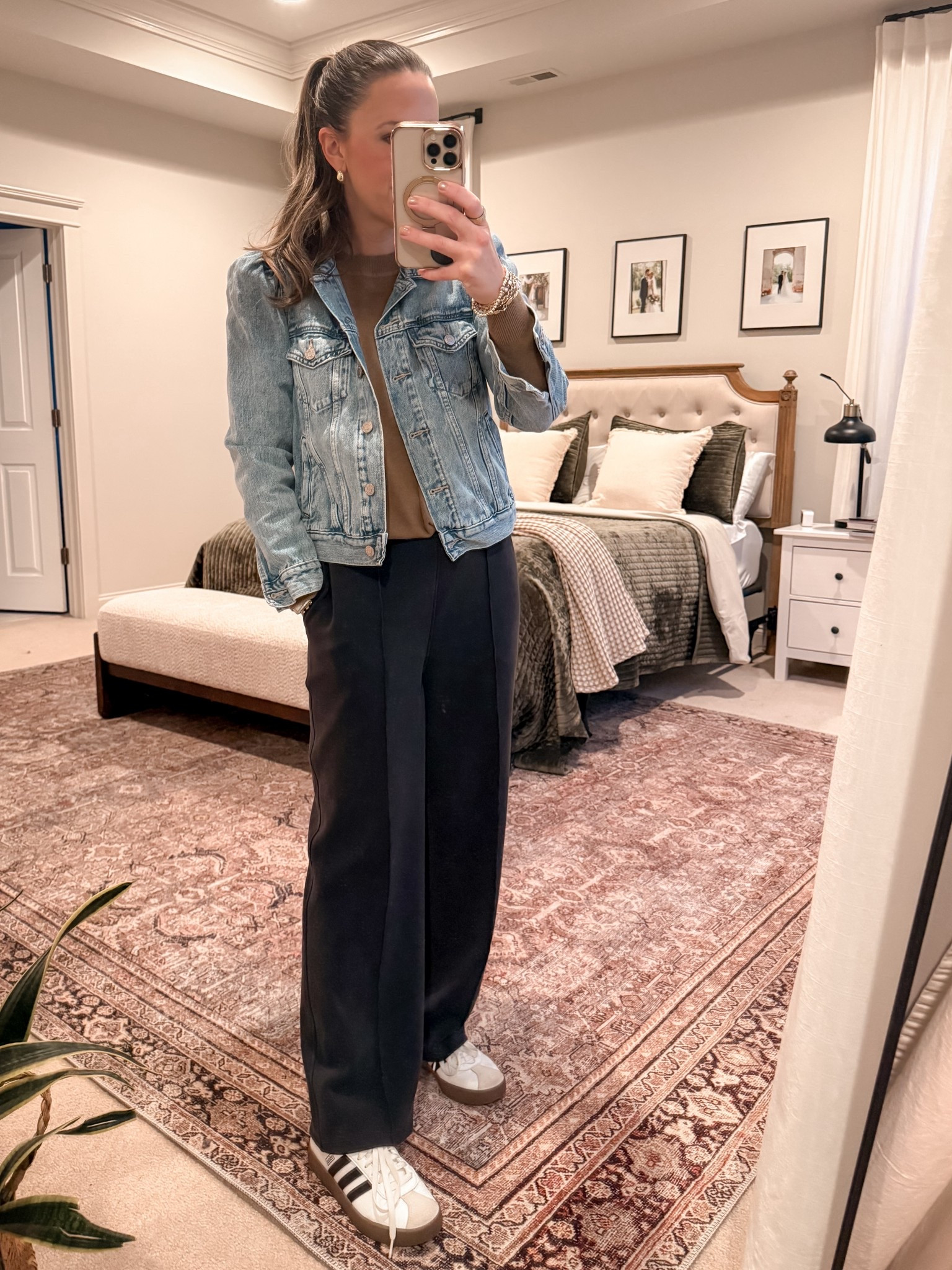 Busy Weekend approved   ✔️
Amazon lightweight sweater + trouser sweats — comfy but still pulled together.
Layered with a classic denim jacket (mine’s old GAP, linking similar).
Perfect for errands, sports drop-offs, or just keeping up with little ones this weekend.

#LTKootd #LTKmomlife #LTKFindsUnder50