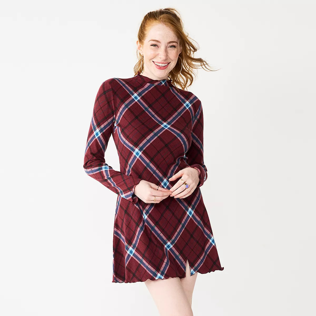 Juniors' SO® Mockneck Fit & Flare Mini Dress | Kohl's