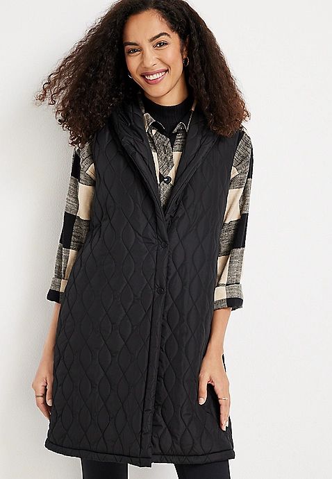 Quilted Long Puffer Vest | Maurices