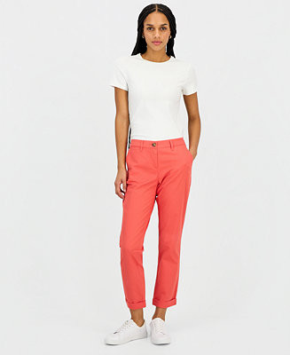Jeans Women's Montauk Solid Cuffed Chino Pants | Macy's