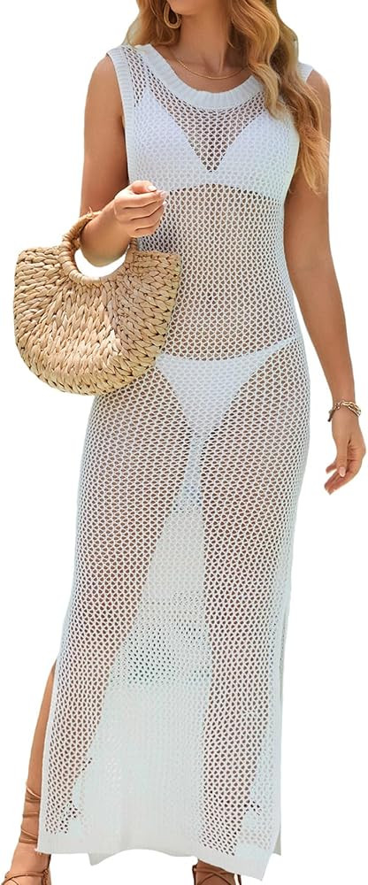 Yinggeli Women’s Swimsuits Cover Ups Crochet Sexy Bikini Bathing Suit Beach Dress | Amazon (US)