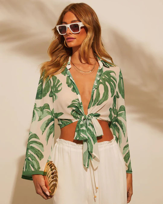 Aveline Cropped Printed Blouse | VICI