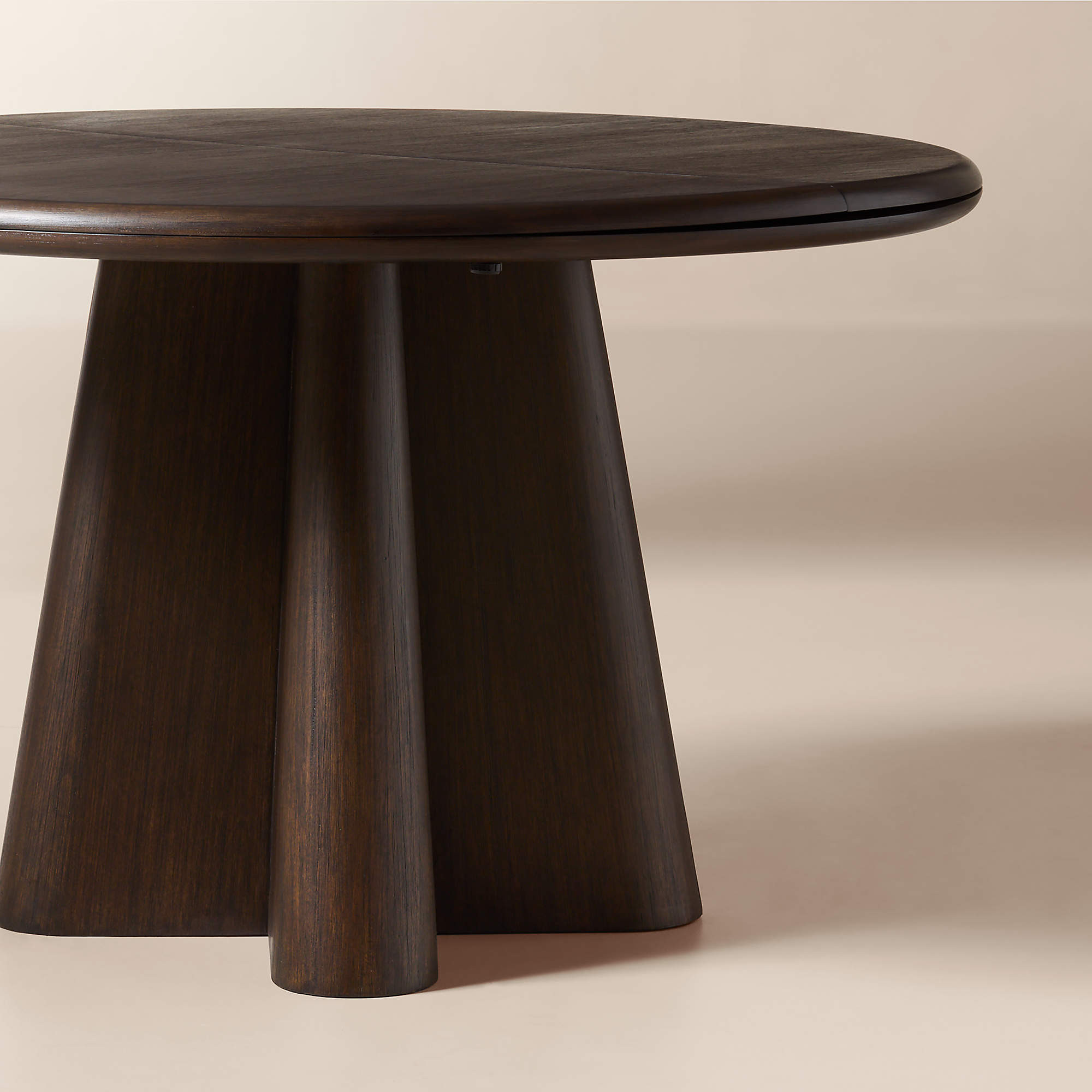 Alder 48-68" Round Mahogany Extendable Dining Table | CB2 | CB2