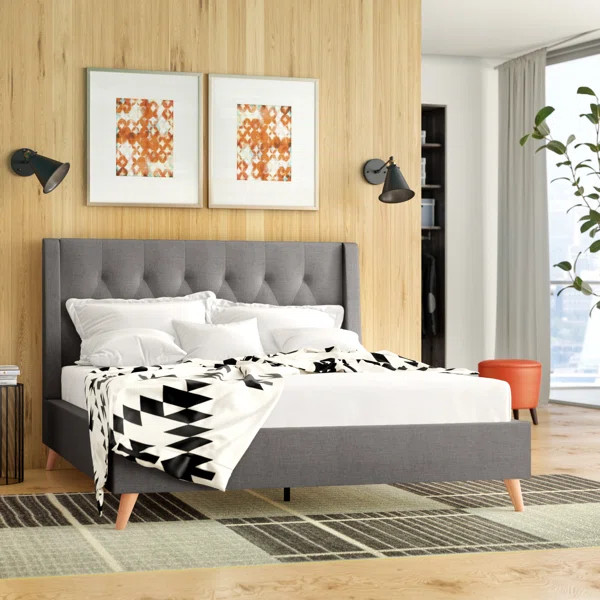 Wiltshire King Tufted Upholstered Low Profile Platform Bed | Wayfair North America