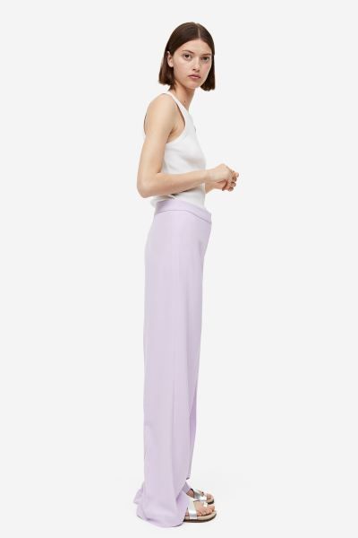 Wide trousers - Lilac - Ladies | H&M GB | H&M (UK, MY, IN, SG, PH, TW, HK)