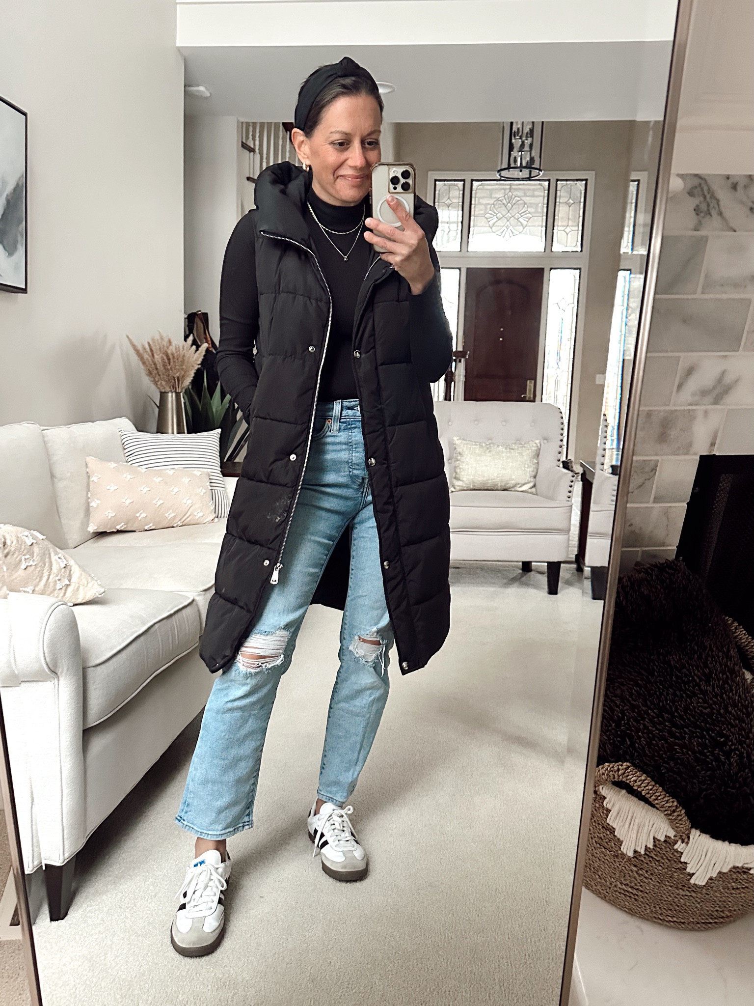 Winter outfit ❄️ 
Turtleneck: small
Jeans: tts- 26
Puffer vest: small
Sneakers: tts to big

#LTKOver40 #LTKFindsUnder50 #LTKSeasonal