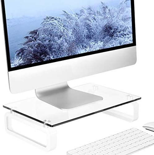 Amazon.com : Clear Computer Monitor Stand Riser Multi Media Desktop Stand for Flat Screen LCD LED... | Amazon (US)