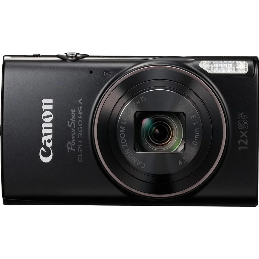 Canon PowerShot ELPH 360 HS A (Black), 20.2MP CMOS, 12x Zoom, OIS, 1080p Full HD | Walmart (US)